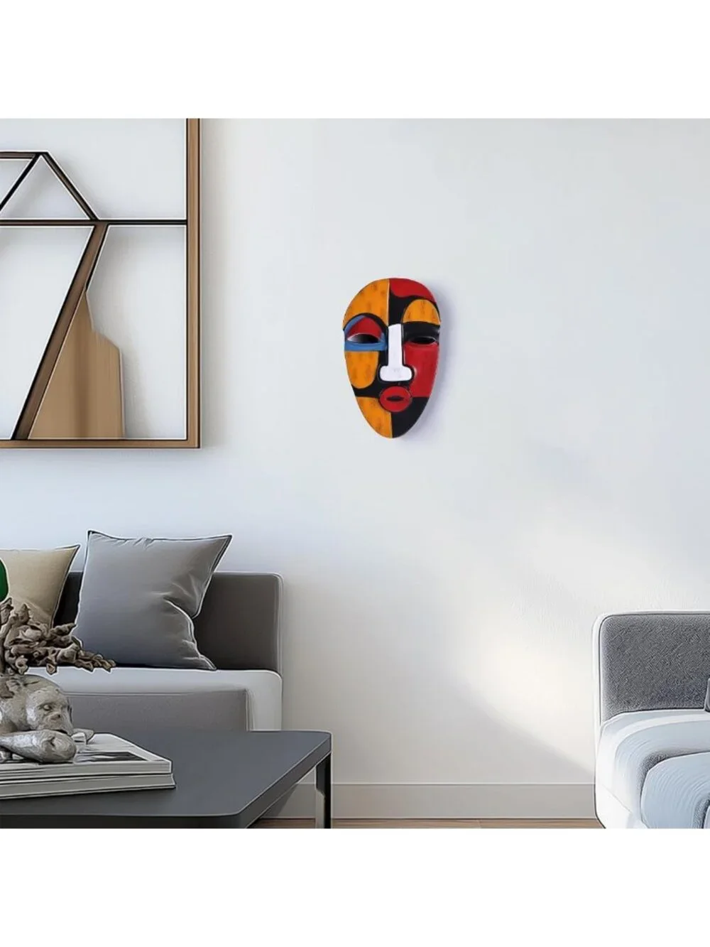 Abstract African Tribal Mask Wall Art Sculpture for Home Decor - Living Room